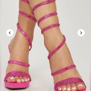 Fashion Nova Pink Strappy Heels